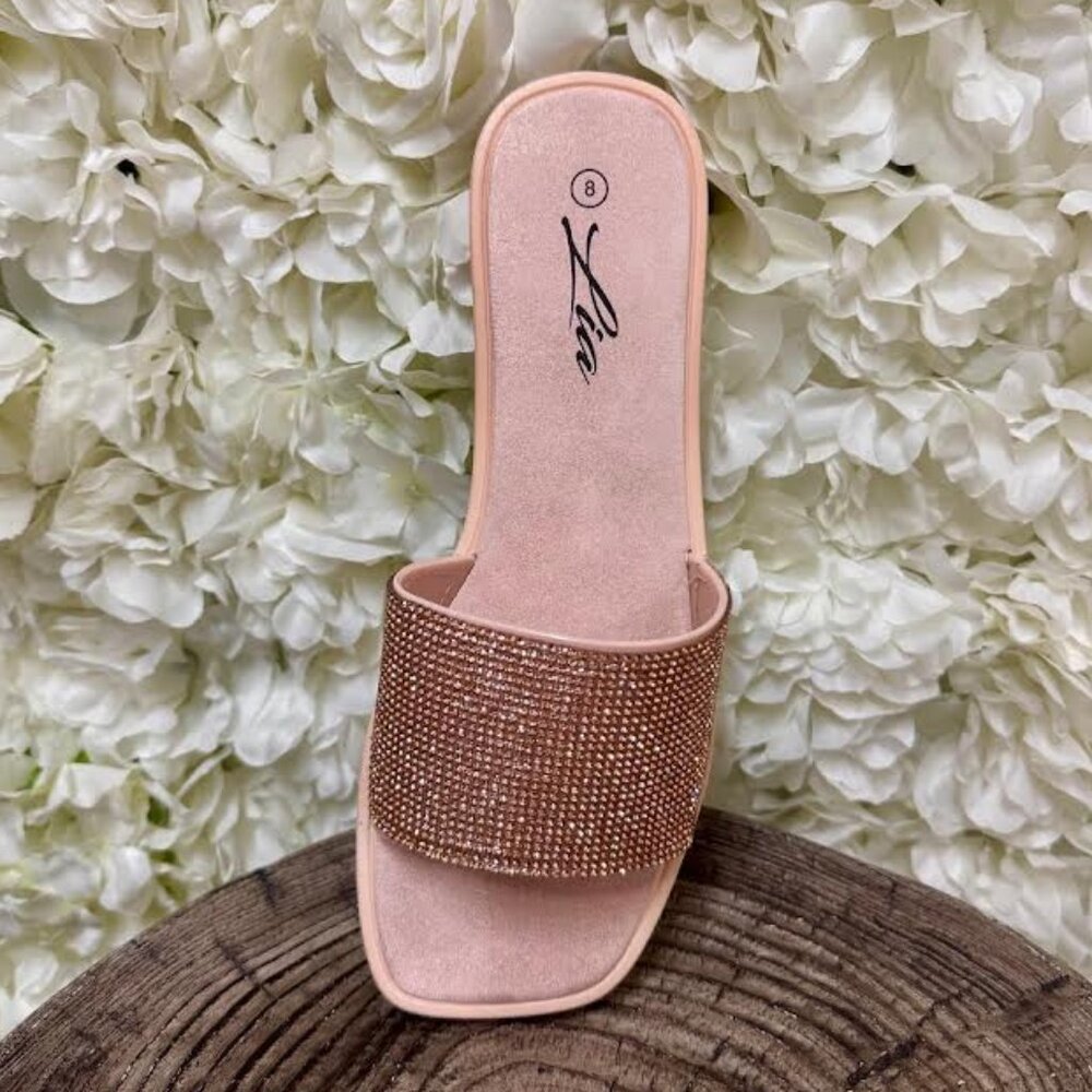 Beige Sandal with Beige Gem Detailing